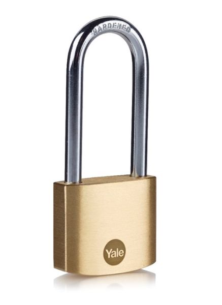 Yale Y110B/30/147/1, mosazný s dlouhým třmenem, šířka 30mm, 3 klíče
