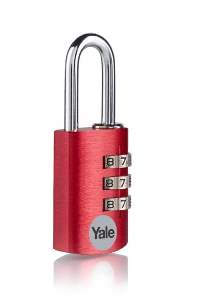 Yale YE3CB/20/121/1/CO, hliníkový, šířka 21mm, s číselnou kombinací, červený