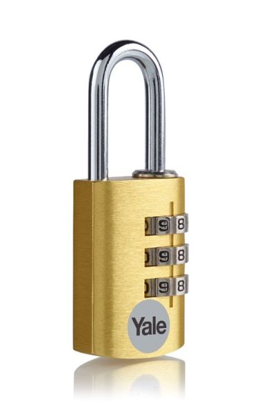 Yale YE3CB/20/121/1/GO, hliníkový, šířka 21mm, s číselnou kombinací, zlatý