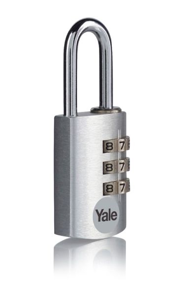 Yale YE3CB/20/121/1/S, hliníkový, šířka 21mm, s číselnou kombinací, stříbrný