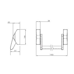 ASSA ABLOY PED500, paniková hrazda, satin nikl