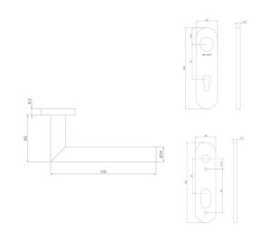 ASSA ABLOY AHW700, klika/klika, tvar L