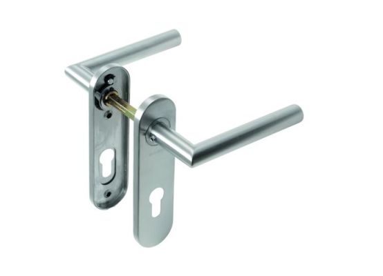 ASSA ABLOY AHW700, klika/klika, tvar L, nerez