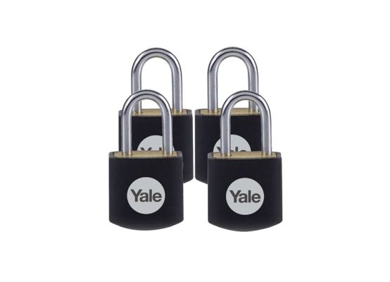 Visací zámek Yale Y110JB/15/111/4, čtyři zámky sjednocené na 3 klíče