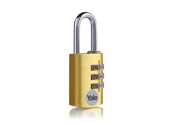Yale YE3CB/20/121/1/GO, hliníkový, šířka 21mm, s číselnou kombinací, zlatý