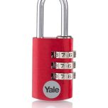 Yale YE3CB/20/121/1/CO, hliníkový, šířka 21mm, s číselnou kombinací, červený