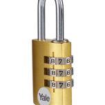 Yale YE3CB/20/121/1/GO, hliníkový, šířka 21mm, s číselnou kombinací, zlatý
