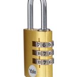 Yale YE3CB/28/126/1/GO, hliníkový, šířka 29mm, s číselnou kombinací, zlatý