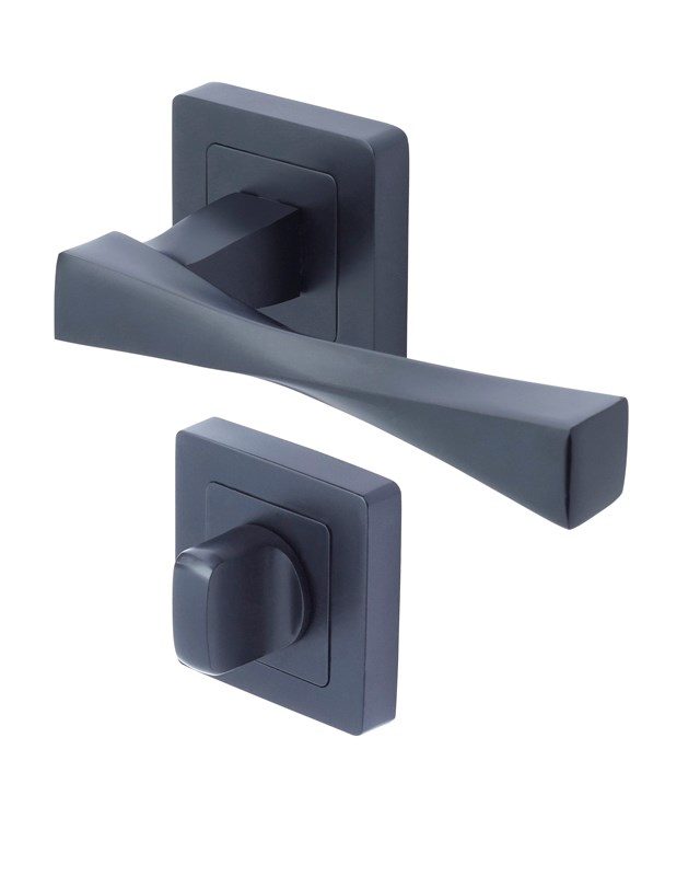 YALE VERONA, set klika/klika, rozeta WC klička, černá