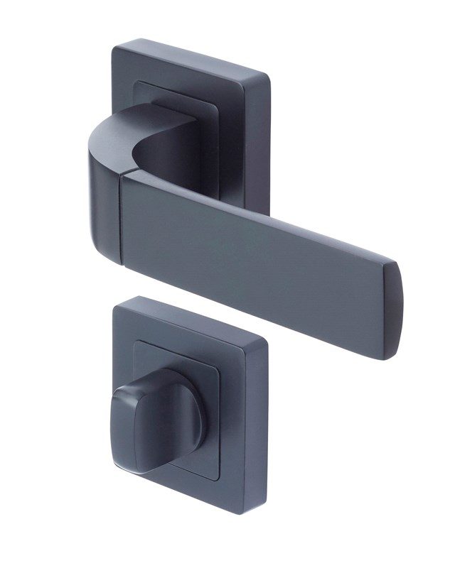 YALE BOLOGNE, set klika/klika, rozeta WC klička, černá