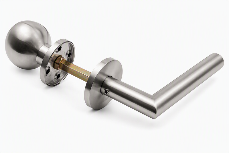 ASSA ABLOY AH121, koule/klika, tvar L, pravá, nerez