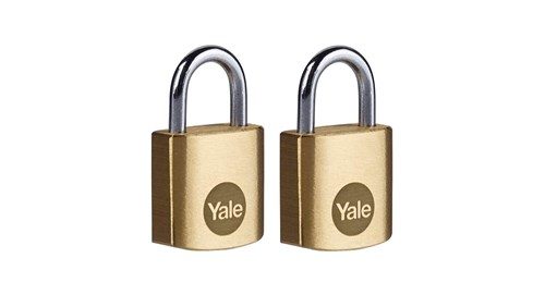 Yale Y110B/35/120/2, mosazný, šířka 35mm, dva zámky sjednocené na 3 klíče