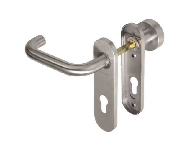 ASSA ABLOY AH123, koule/klika, tvar U, levá, 72 mm, nerez